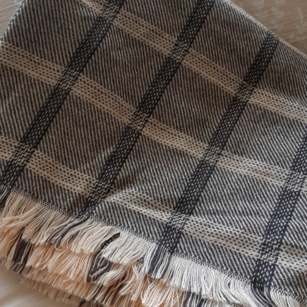 MADEWELL Acrylic Plaid 60" Square Throw